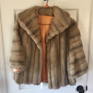 Vintage Faux Fur Bolero Cape Jacket